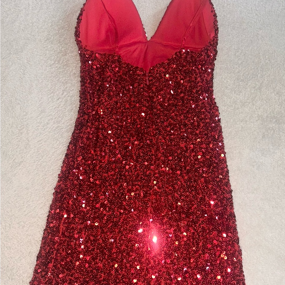 Fashion Nova Red Sequin Mini Dress - Picture 7 of 7